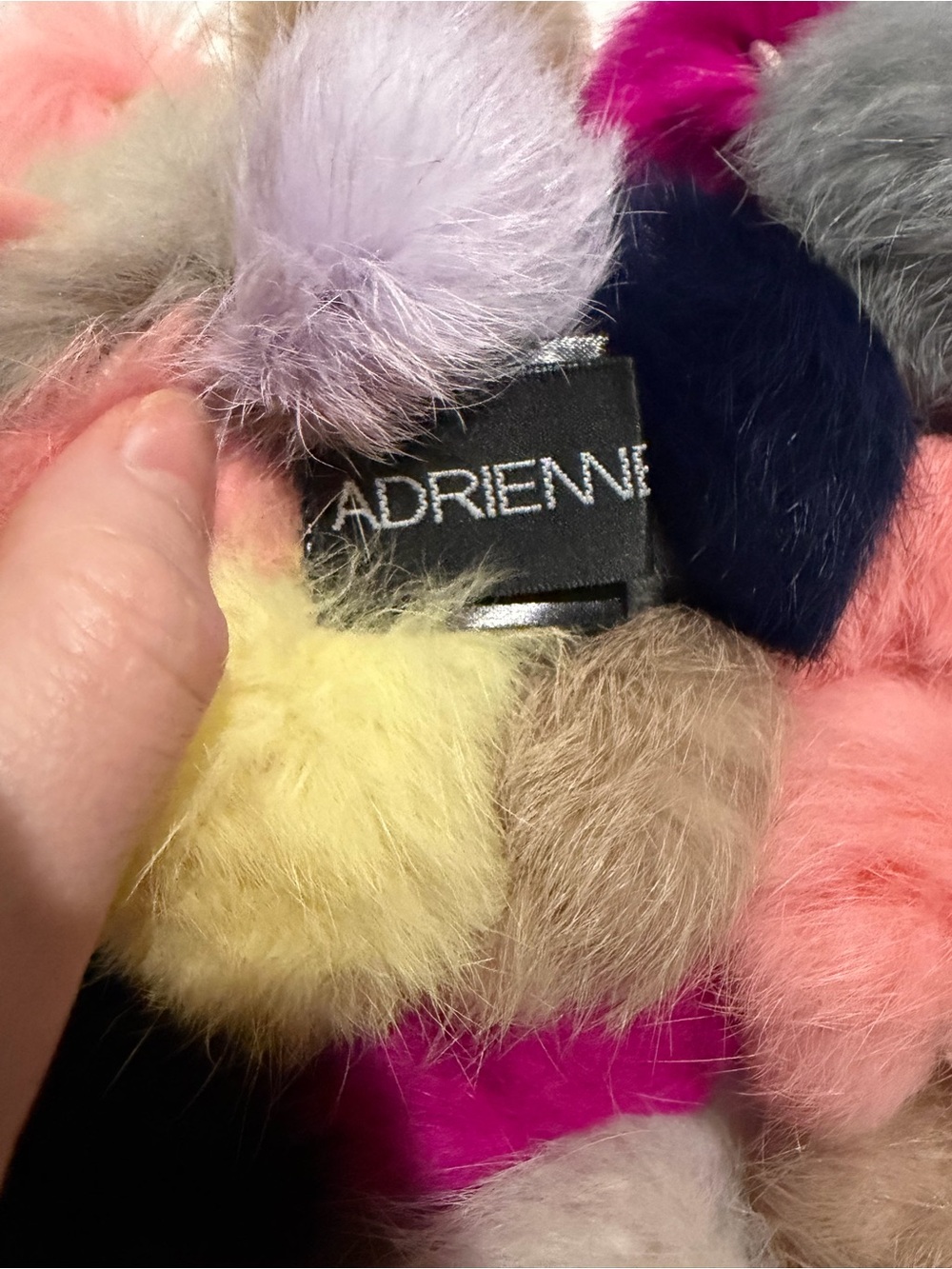 Adrienne Landau Rainbow Rabbit Fur Scarf - Picture 2 of 4